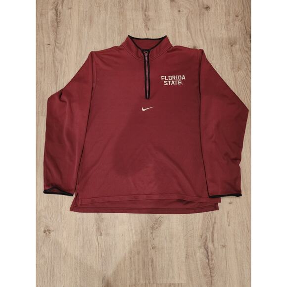 VTG 90s Nike Florida State Seminoles Pullover Large FSU Center Swoosh Made USA - Picture 1 of 9
